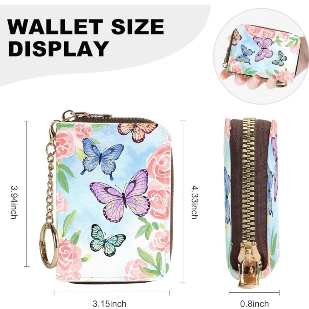 Butterfly and Floral Print Wallet